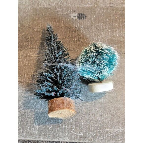 Pine tree Xmas shrub bush Village accessories Decor set - Picture 3 of 3